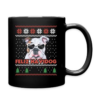 Cool Bulldog Chien Feliz Navidog Noël moche - Mug uni - noir - Droite