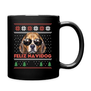 Cool Beagle Chien Noël Feliz Navidog Noël moche - Mug uni - noir - Droite