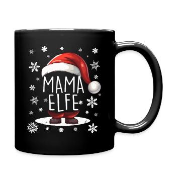 Weihnachten Mama Elfe - Tasse einfarbig - Schwarz - Rechts