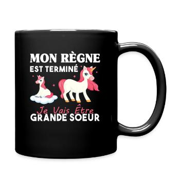 Future Grande Soeur Annonce Grossesse Cadeau - Mug uni - noir - Droite