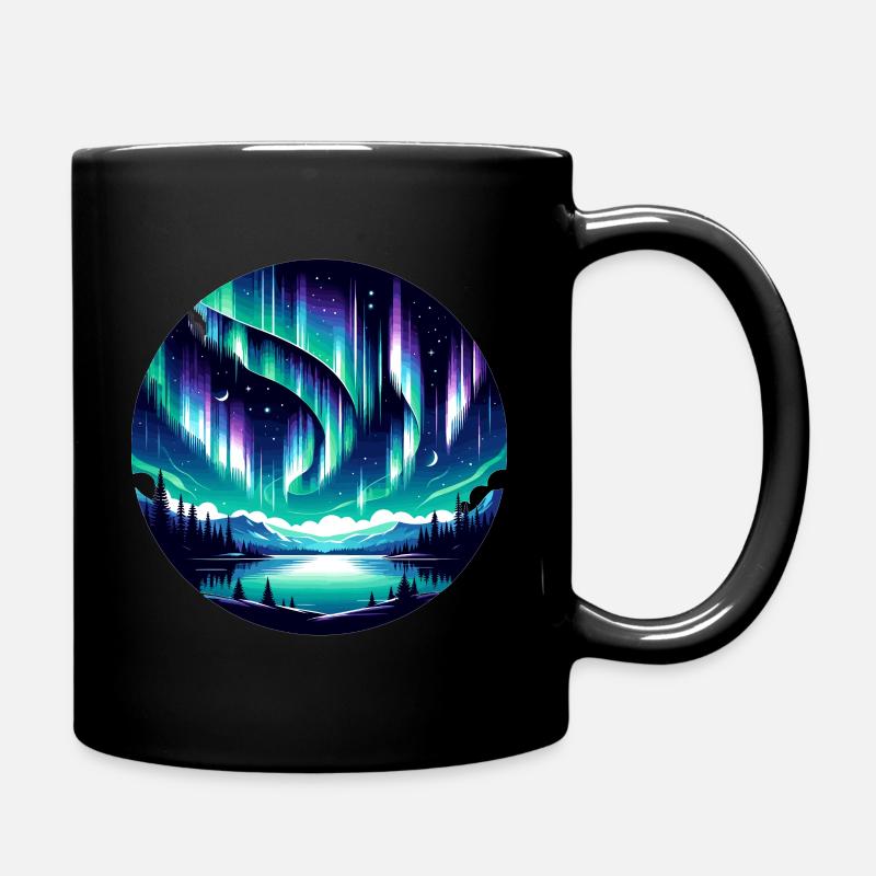 Nordlichter - Tasse einfarbig - Schwarz
