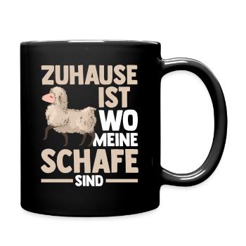 Schaf Schäfer Schäferei Bauer Landwirt Bauernhof S - Tasse einfarbig - Schwarz - Rechts