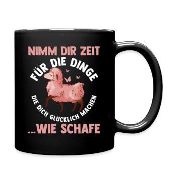 Schaf Schäfer Schäferei Bauer Landwirt Bauernhof S - Tasse einfarbig - Schwarz - Rechts