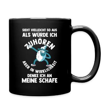 Schaf Schäfer Schäferei Bauer Landwirt Bauernhof S - Tasse einfarbig - Schwarz - Rechts