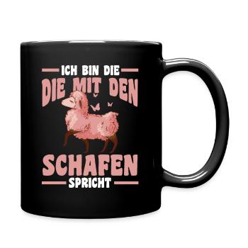 Schaf Schäfer Schäferei Bauer Landwirt Bauernhof S - Tasse einfarbig - Schwarz - Rechts