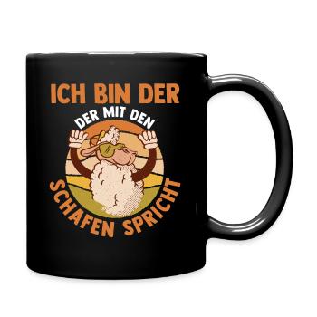 Schaf Schäfer Schäferei Bauer Landwirt Bauernhof S - Tasse einfarbig - Schwarz - Rechts