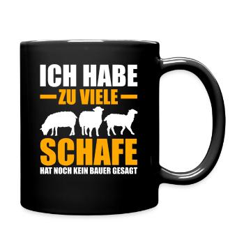 Schaf Schäfer Schäferei Bauer Landwirt Bauernhof S - Tasse einfarbig - Schwarz - Rechts
