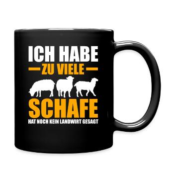 Schaf Schäfer Schäferei Bauer Landwirt Bauernhof S - Tasse einfarbig - Schwarz - Rechts