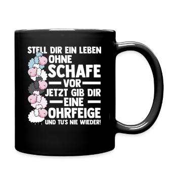 Schaf Schäfer Schäferei Bauer Landwirt Bauernhof S - Tasse einfarbig - Schwarz - Rechts