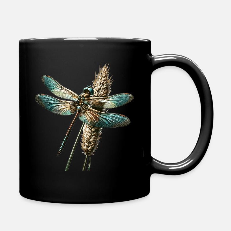 Libellule sur les roseaux - Mug uni - noir