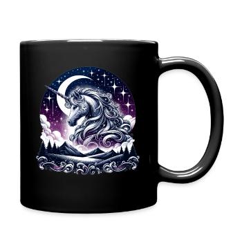 Licorne magique dans la nuit étoilée - Mug uni - noir - Droite