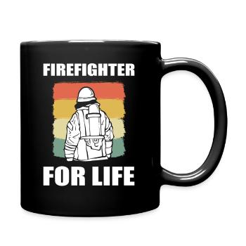 Stolzer Feuerwehrmann Feuerwehr - Tasse einfarbig - Schwarz - Rechts