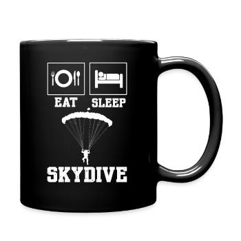 Eat Sleep Skydive Fallschirmspringer - Tasse einfarbig - Schwarz - Rechts