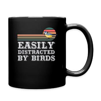 Easily Distracted By Birds Bird Lover - Full Colour Mug - black - Right
