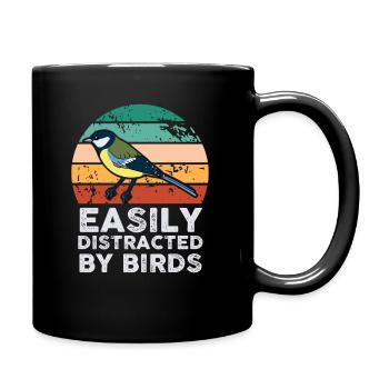 Easily Distracted By Birds Bird Lover - Full Colour Mug - black - Right