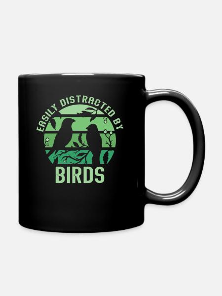 Leicht abgelenkt von Vögeln Vogelliebhaber - Tasse einfarbig - Schwarz