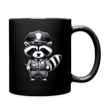 Officer Raccoon - Police - Full Colour Mug - black - Right