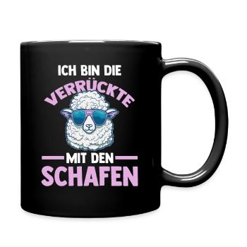 Schaf Schäfer Schäferei Bauer Landwirt Bauernhof S - Tasse einfarbig - Schwarz - Rechts