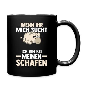Schaf Schäfer Schäferei Bauer Landwirt Bauernhof S - Tasse einfarbig - Schwarz - Rechts
