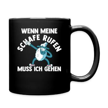 Schaf Schäfer Schäferei Bauer Landwirt Bauernhof S - Tasse einfarbig - Schwarz - Rechts