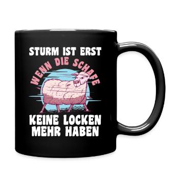Schaf Schäfer Schäferei Bauer Landwirt Bauernhof S - Tasse einfarbig - Schwarz - Rechts