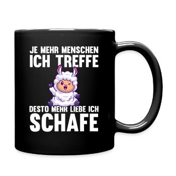 Schaf Schäfer Schäferei Bauer Landwirt Bauernhof S - Tasse einfarbig - Schwarz - Rechts
