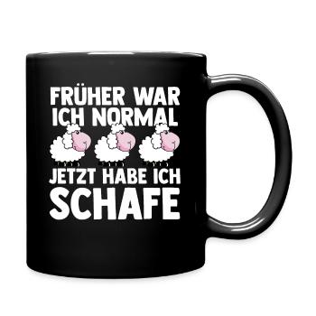 Schaf Schäfer Schäferei Bauer Landwirt Bauernhof S - Tasse einfarbig - Schwarz - Rechts