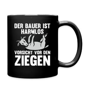 Ziege Ziegenbauer Bauernhof Landwirt Bauer Ziegen - Tasse einfarbig - Schwarz - Rechts