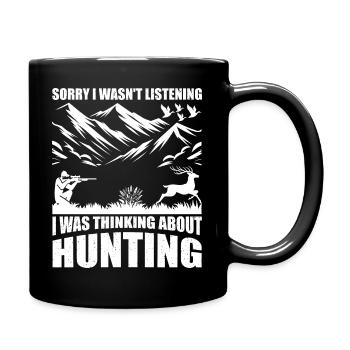 Désolé, je n’écoutais pas, je pensais à... - Mug uni - noir - Droite
