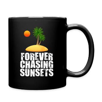 Forever Chasing Sunsets Retro Summer Vacation - Full Colour Mug - black - Right