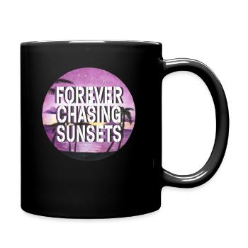 Forever Chasing Sunsets Retro Summer Vacation - Full Colour Mug - black - Right