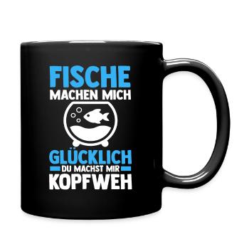 Aquarium Aquaristik Fische - Tasse einfarbig - Schwarz - Rechts