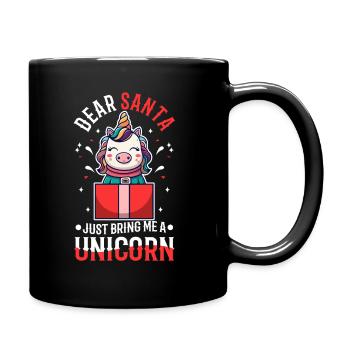 Dear santa just bring me a unicorn - Full Colour Mug - black - Right