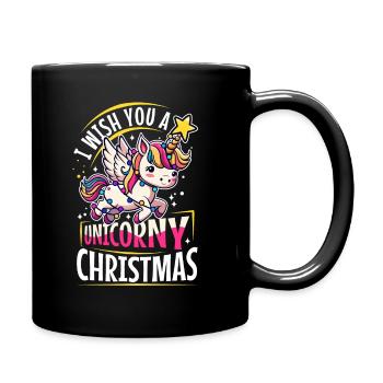Je vous souhaite un Noël de Licorne - Mug uni - noir - Droite