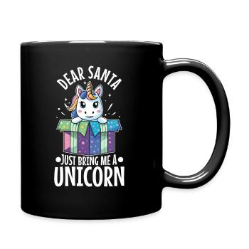 Dear santa just bring me a unicorn - Full Colour Mug - black - Right