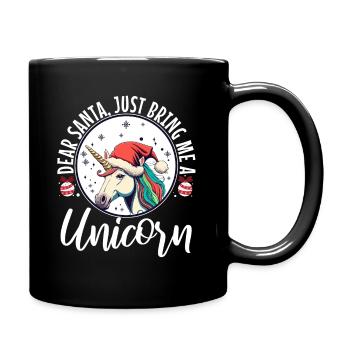 Dear santa just bring me a unicorn - Full Colour Mug - black - Right
