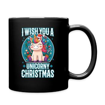 Je vous souhaite un Noël de Licorne - Mug uni - noir - Droite