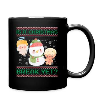 Is It Christmas Break Yet? Sweet snowman teacher - Full Colour Mug - black - Right