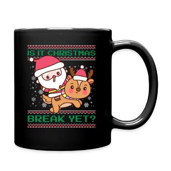 Is It Christmas Break Yet? Santa Claus Teacher - Full Colour Mug - black - Right
