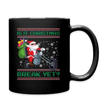 Is It Christmas Break Yet? Santa Claus Teacher - Full Colour Mug - black - Right