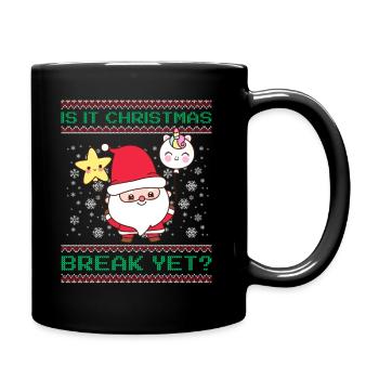 Is It Christmas Break Yet? Santa Claus teacher - Full Colour Mug - black - Right