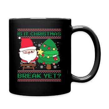 Is It Christmas Break Yet? Santa Claus Teacher - Full Colour Mug - black - Right