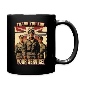 USA Veteran, Militär Kampf, Flugzeug Flagge Spruch - Tasse einfarbig - Schwarz - Rechts