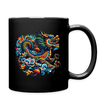 Traditioneller chinesischer Drache - Tasse einfarbig - Schwarz - Rechts