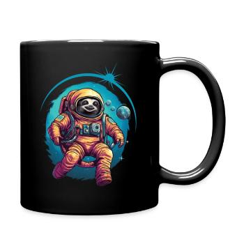 Faultier Astronaut Weltraum Raumfahrt Geschenk - Tasse einfarbig - Schwarz - Rechts