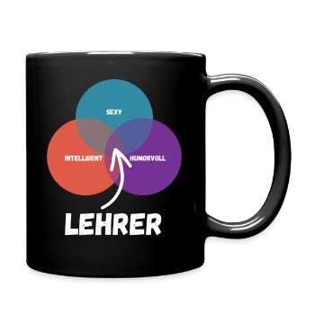 Lehrer witzig - Tasse einfarbig - Schwarz - Rechts