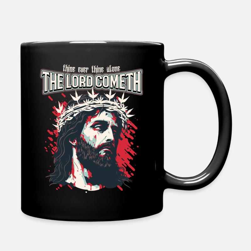 Christlicher Spruch Jesus Christus mit Dornenkrone - Tasse einfarbig - Schwarz