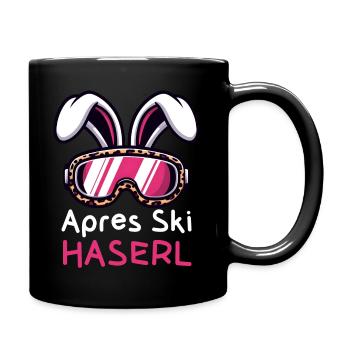 Apres Ski Haserl, Party für Ski Hasen - Tasse einfarbig - Schwarz - Rechts