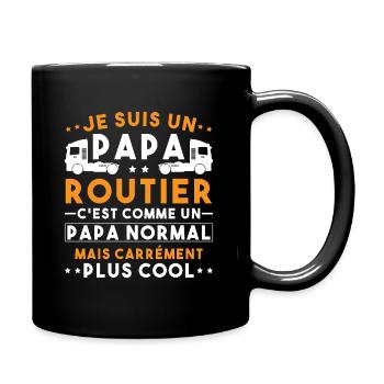 je suis un papa routier / humour papa routier - Mug uni - noir - Droite