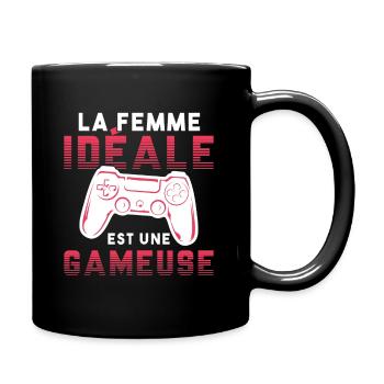 La femme idéale est une gameuse cadeau geek humour - Mug uni - noir - Droite